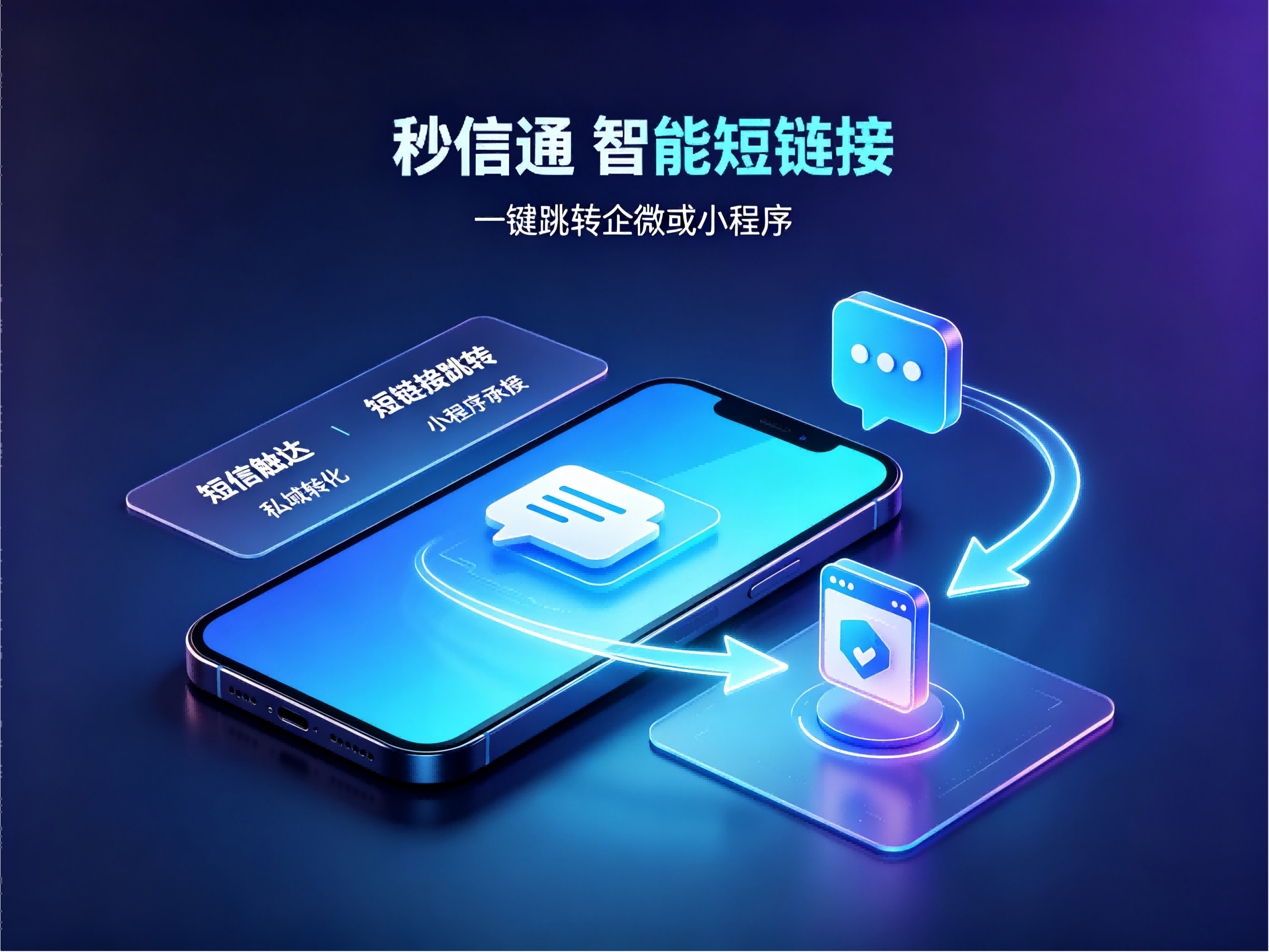 秒信通短信可以放短链接跳转企微或者小程序吗？