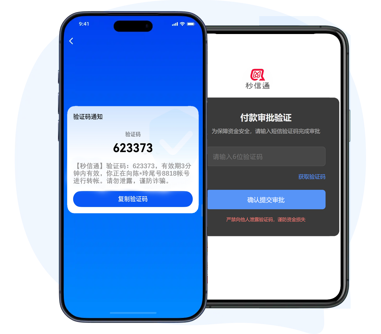 高风险交易OTP短信审批场景示意图