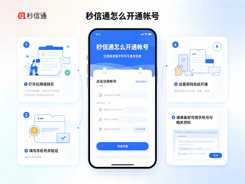 秒信通怎么开通帐号？
